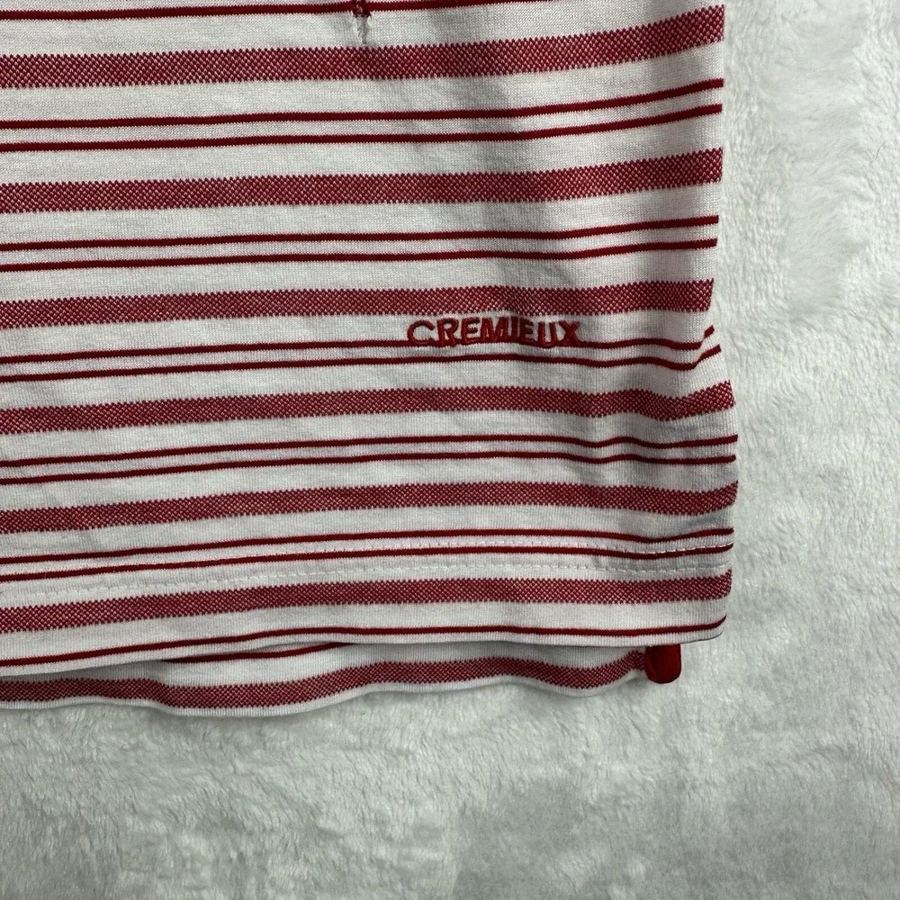 Daniel Cremieux Collection Large Mens Polo Shirt Red White Stripe Short Sleeve